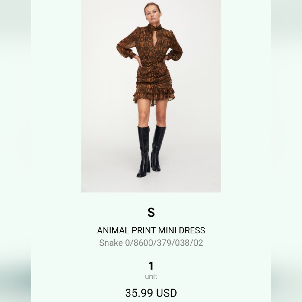 ZARA Animal Print Mini Dress
